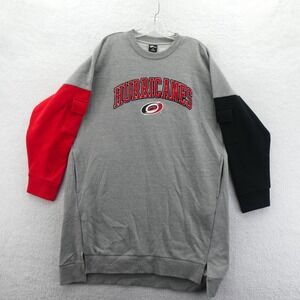 GIII Carolina Hurricanes Sweatshirt Dress Women Medium Gray Colorblock Fleece